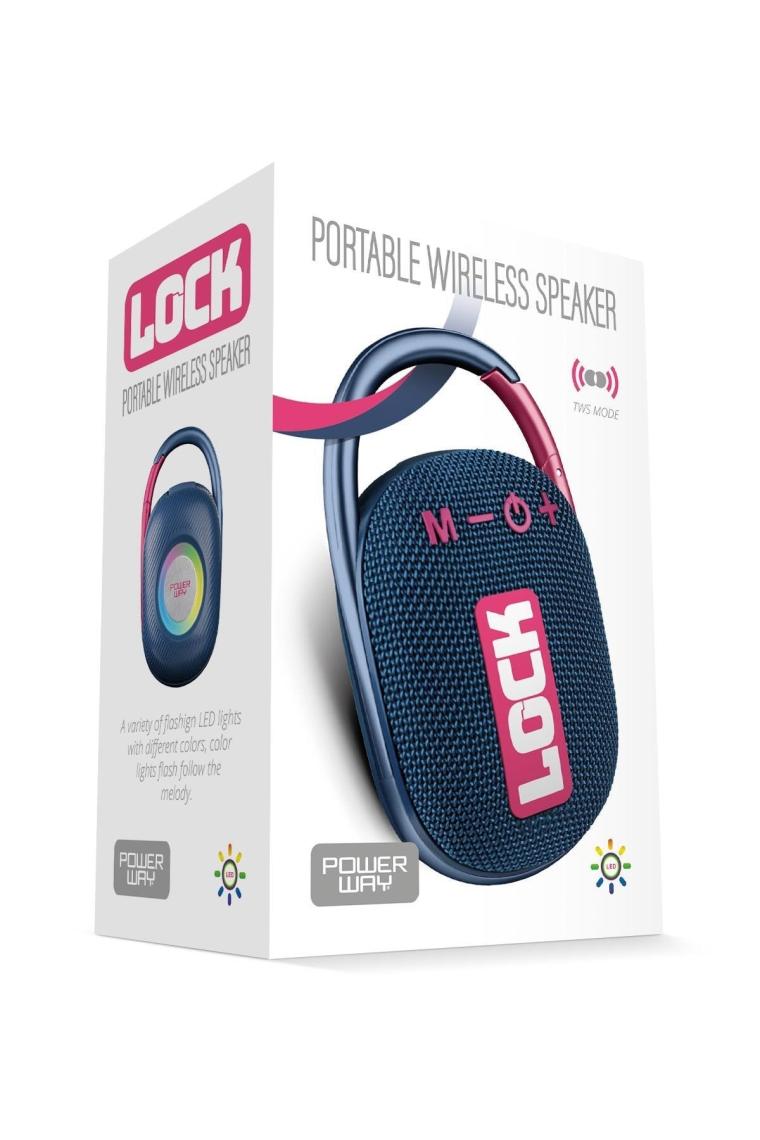 Powerway Lock Bluetooth Hoparlör Gümüş