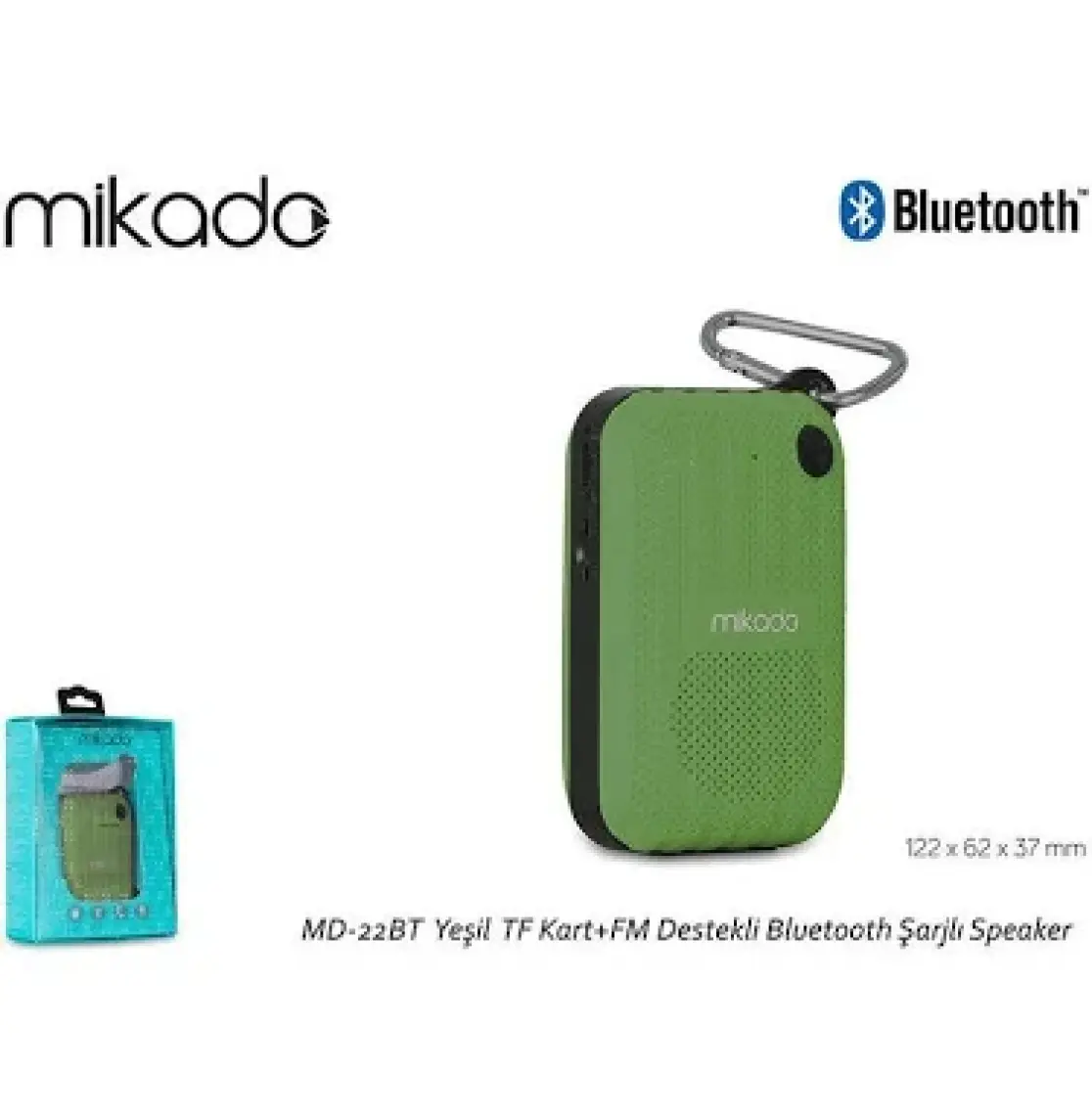 Mikado MD-22BT Kırmızı TF Kart+FM Destekli Bluetooth Şarjlı Speaker