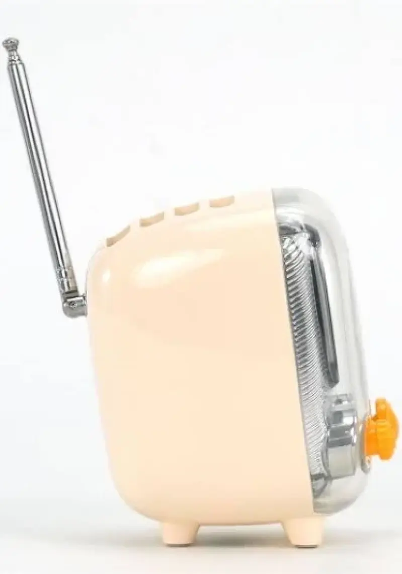 Divoom Tiivoo-2 Fm Radyolu Mini Bluetooth Hoparlör, Kablosuz Piksel Ekranlı Retro Taşınabilir Ses Bombası, Beyaz