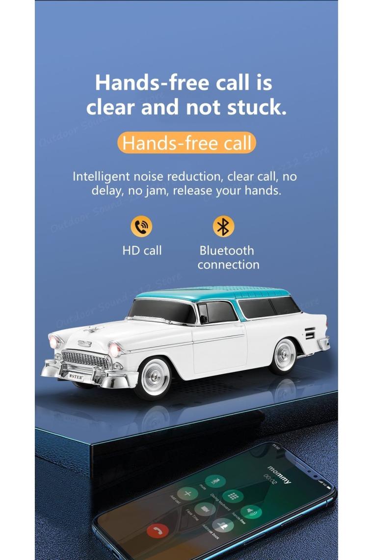 WS-1955BT Chevrolet Belair 1955 Model Bluetooth Hoparlör Fm Radyo USB Tf Aux Destekli Speaker