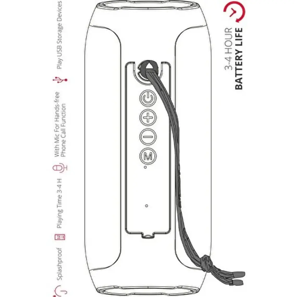 Powerway WRX01 10 W Bluetooth Hoparlör Siyah