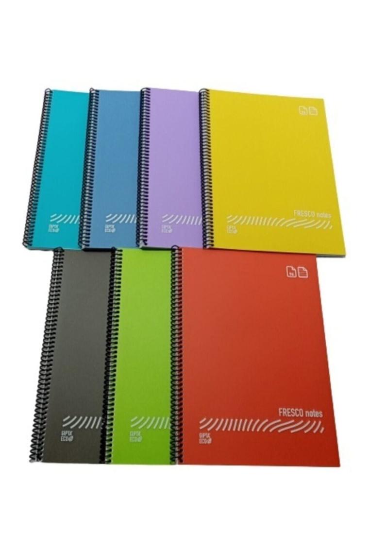 60 Yaprak A4 Fresco Spiralli Plastik Kapak Kareli Defter 4931