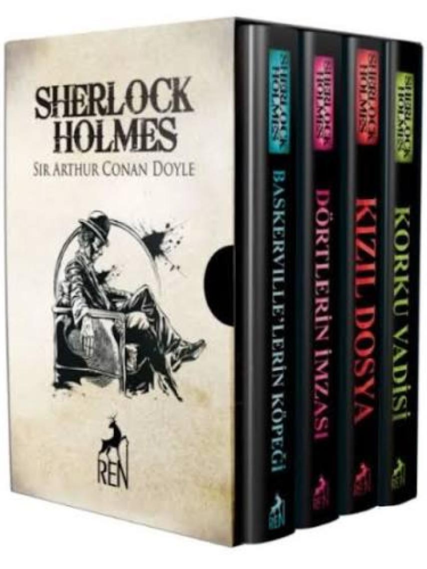 Sherlock Holmes:Kızıl Dosya - Korku Vadisi -Dörtlerin İmzası - Baskervillelerin Köpeği - Sir Arthur Conan Doyle - 4 Kitap