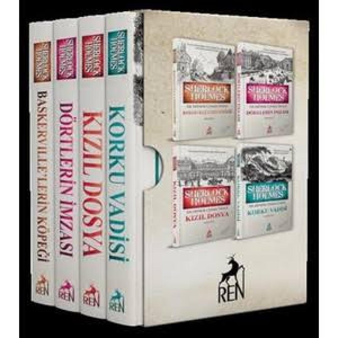 Sherlock Holmes:Kızıl Dosya - Korku Vadisi -Dörtlerin İmzası - Baskervillelerin Köpeği - Sir Arthur Conan Doyle - 4 Kitap
