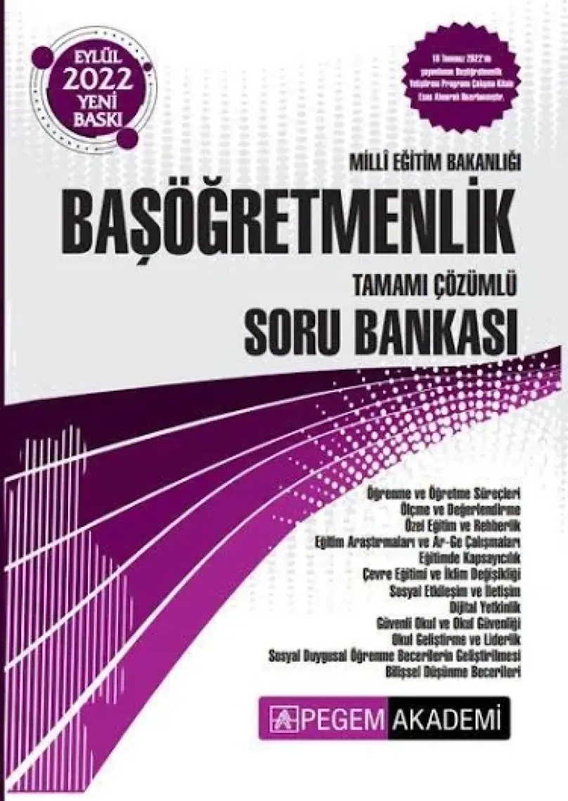 Pegem Akademi Yayıncılık 2022 Milli Eğitim Bakanlığı Başöğretmenlik Soru Bankası