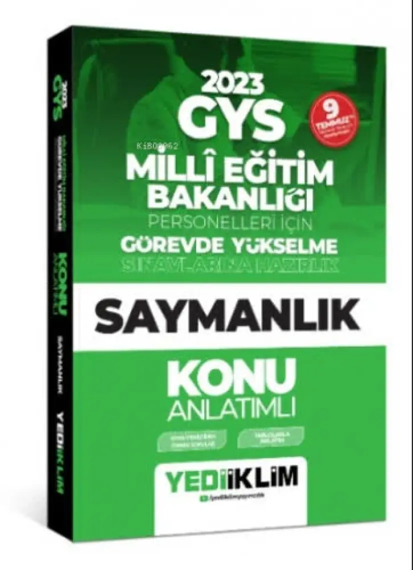 Yediiklim Yayınları 2023 GYS Millî Eğitim Bakanlığı Personelleri Için Görevde Yükselme Saymanlık Soru Bankası