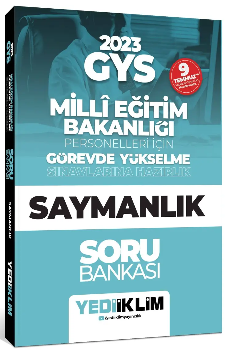 Yediiklim Yayınları 2023 GYS Millî Eğitim Bakanlığı Personelleri Için Görevde Yükselme Saymanlık Soru Bankası