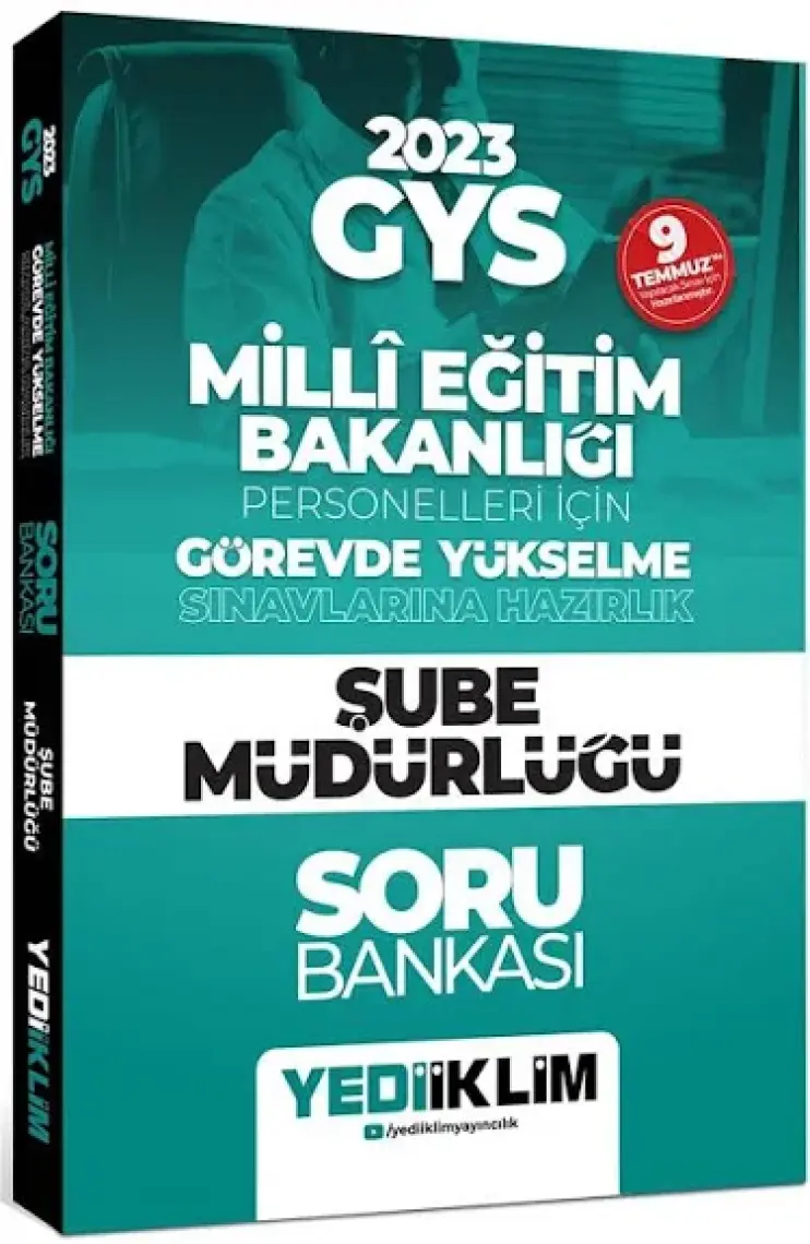Yediiklim Yayınları 2023 Gys Millî Eğitim Bakanlığı Personelleri Için Görevde Yükselme Sınavlarına Hazırlık Şube Müdürlüğü Soru Bankası