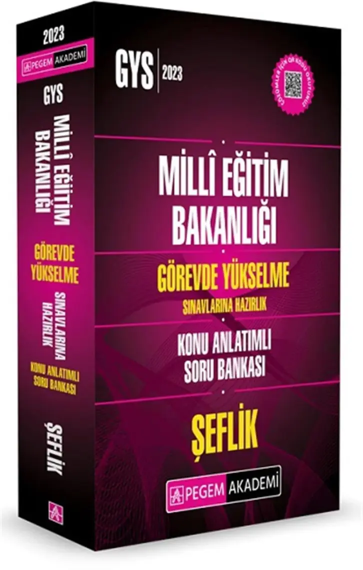 Pegem Akademi Yayıncılık 2023 MEB Görevde Yükselme Sınavlarına Hazırlık Konu Anlatımlı Soru Bankası ŞEFLİK