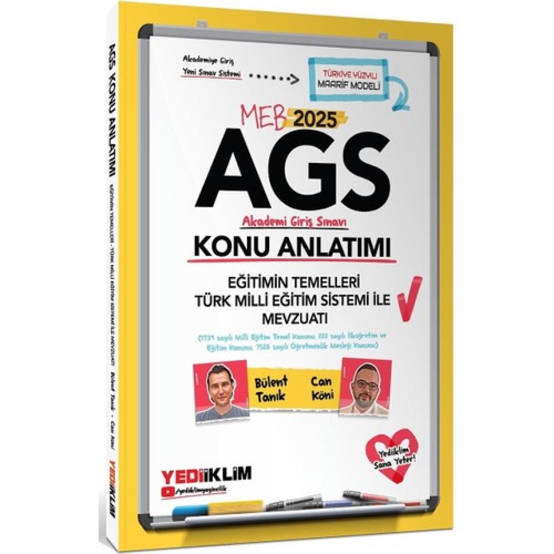 Yediiklim Yayınları 2025 Meb Ags Eğitimin Temelleri Türk Milli Eğitim Sistemi İle Mevzuatı Konu Anlatımı