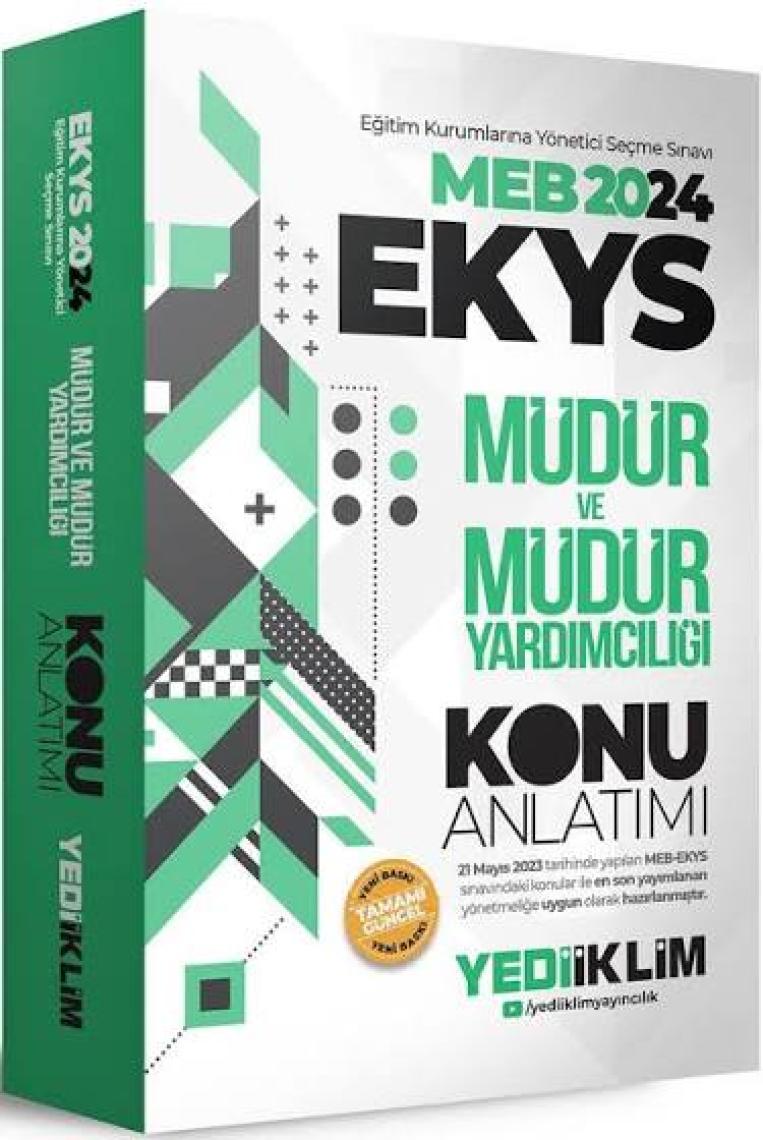 Yediiklim Yayınları 2024 Meb Ekys Müdür ve Müdür Yardımcılığı Konu Anlatımı