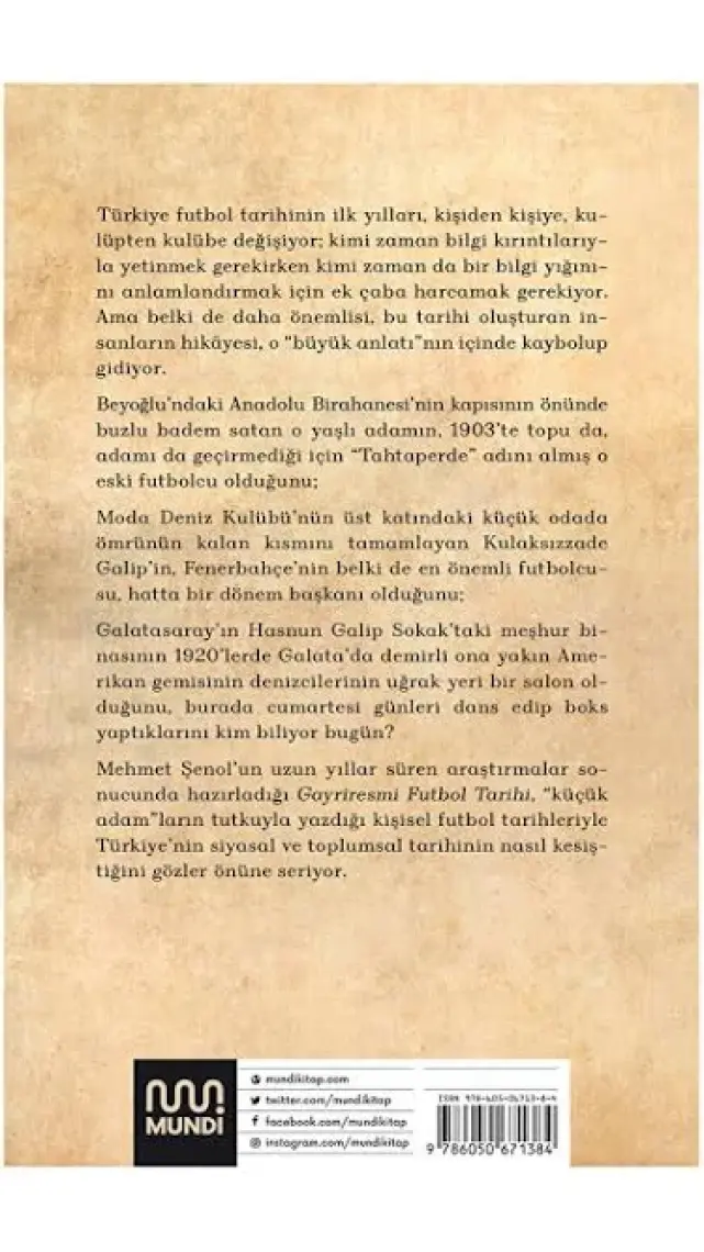 Gayriresmi Futbol Tarihi - Mehmet Şenol