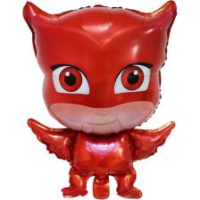 1 Ad Pijamaskeliler Baykuş Kız Folyo Balon, Pija Masks Uçan Balon
