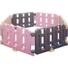 King Kids 9000 6 Parça FS Gri-Pembe-Krem Oyun Çiti