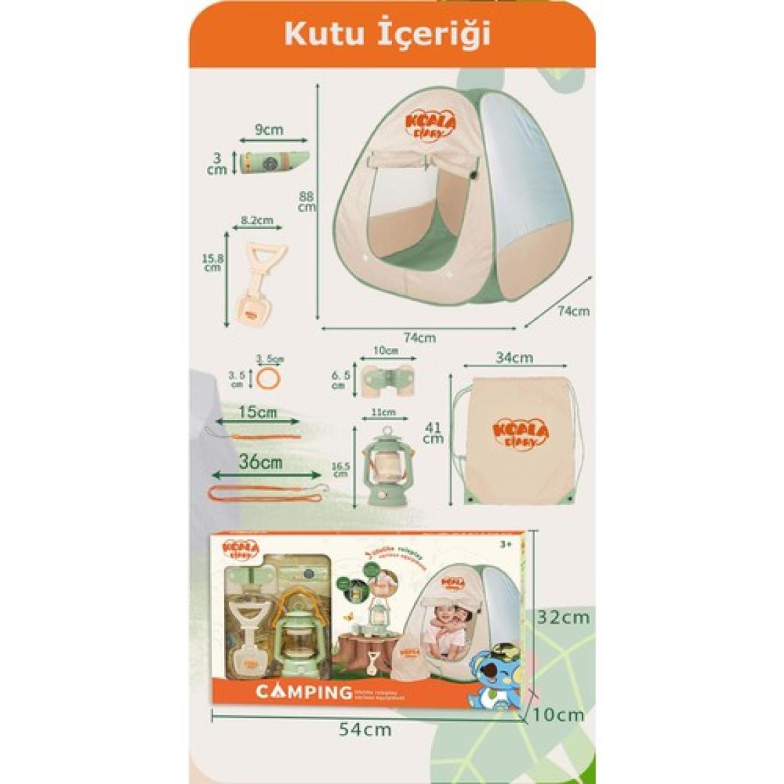 Learning Fun 6 Parçalı Işıklı Çadırlı Kamp Eşyaları Seti Oyuncak Oyun Seti Çocuk Oyun Çadırı