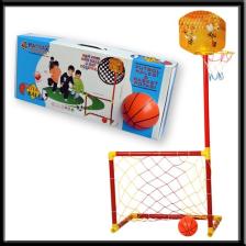 Akçiçek Oyuncak Portatif Kale-Basket Potası (2si 1 Arada)(13 cm Çapında Top li)