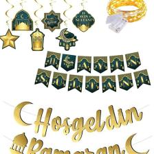 Ful Set Ramazan Süsü + Peri Led - Bayram Banner - Kaligrafi Hoş geldin Ramazan Banner Süs