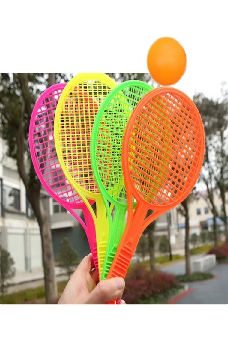 HYD Oyuncak 2'li Set Plastik Raket Set Karne Hediyesi Okul Öncesi Hediyelik Tenis Raketi