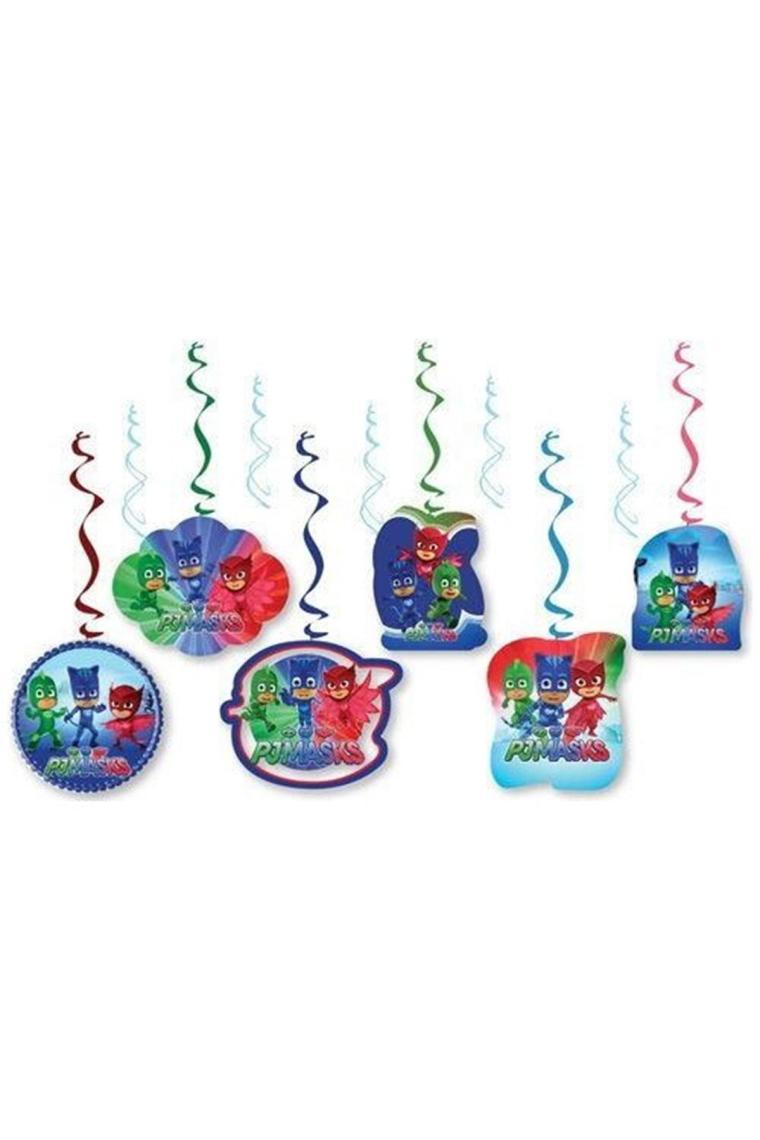 6lı Pj Maskeliler Parti Konsepti Yaylı Uzar Set, Pija Masks Süs