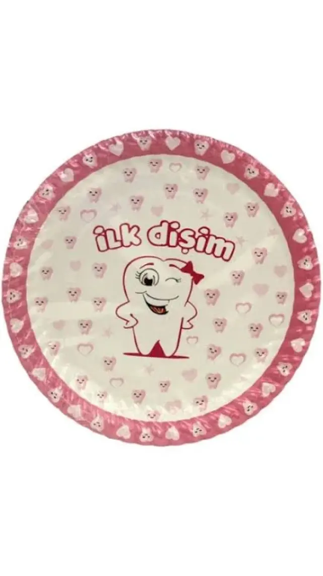 Pembe İlk Diş Buğdayı Kız Parti Seti Süsleme Paketi 8 Kişilik