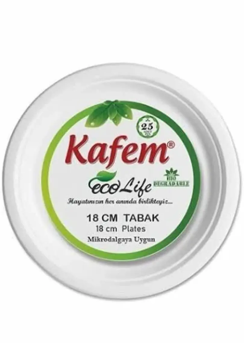 Ekolojik Karton Tabak 18 Cm 25 Adet