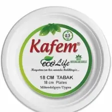 Ekolojik Karton Tabak 18 Cm 25 Adet