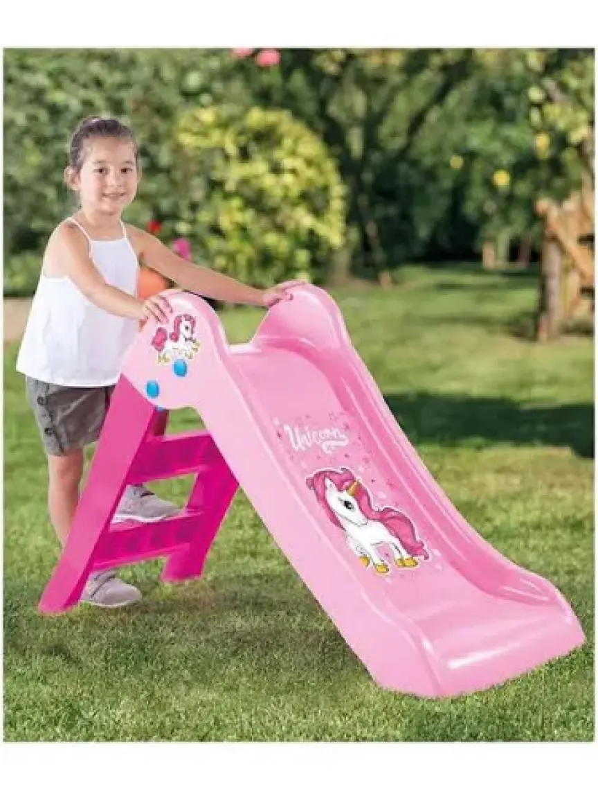 Dolu Unicorn Temalı İlk Kaydırağım - Sağlam ve Kolay Kurulum, 70x111x47 cm, Bahçe ve Dış Mekan İçin İdeal