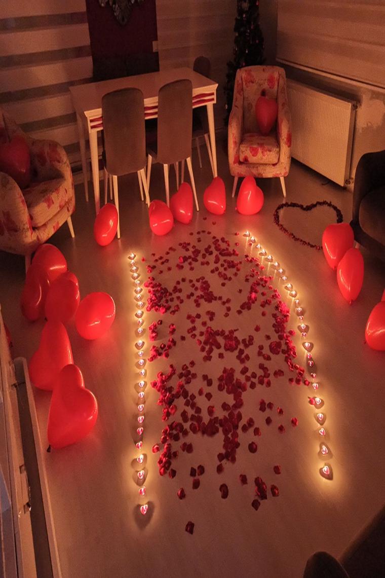 Sevgiliye Sürpriz Romantik Doğum Günü Paketi Yazı, Mum Ve Balon