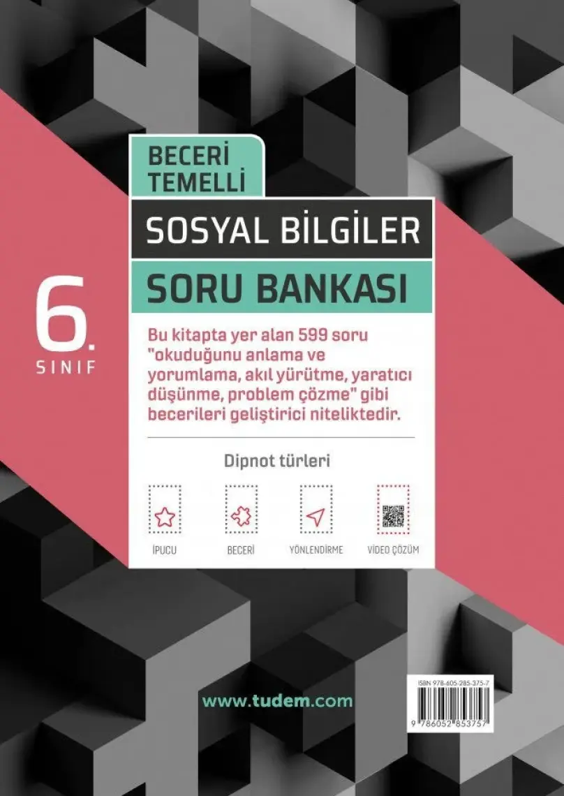 Tudem Yayınları 6. Sınıf Sosyal Bilgiler Beceri Temelli Soru Bankası