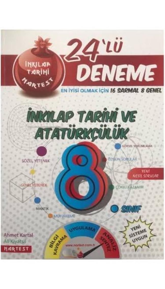 Nartest Yayınevi 8. Sınıf Nar T.C. İnkılap Tarihi Ve Atatürkçülük 25 Deneme Sınavı (14 Sarmal + 10 Genel)