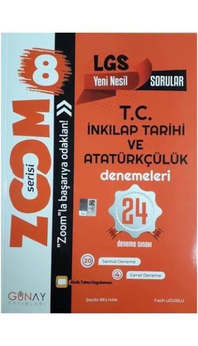 Günay Yayınları Gün&Ay Yayınları 8. Sınıf LGS Zoom T.C. İnkılap Tarihi 24'lü Deneme
