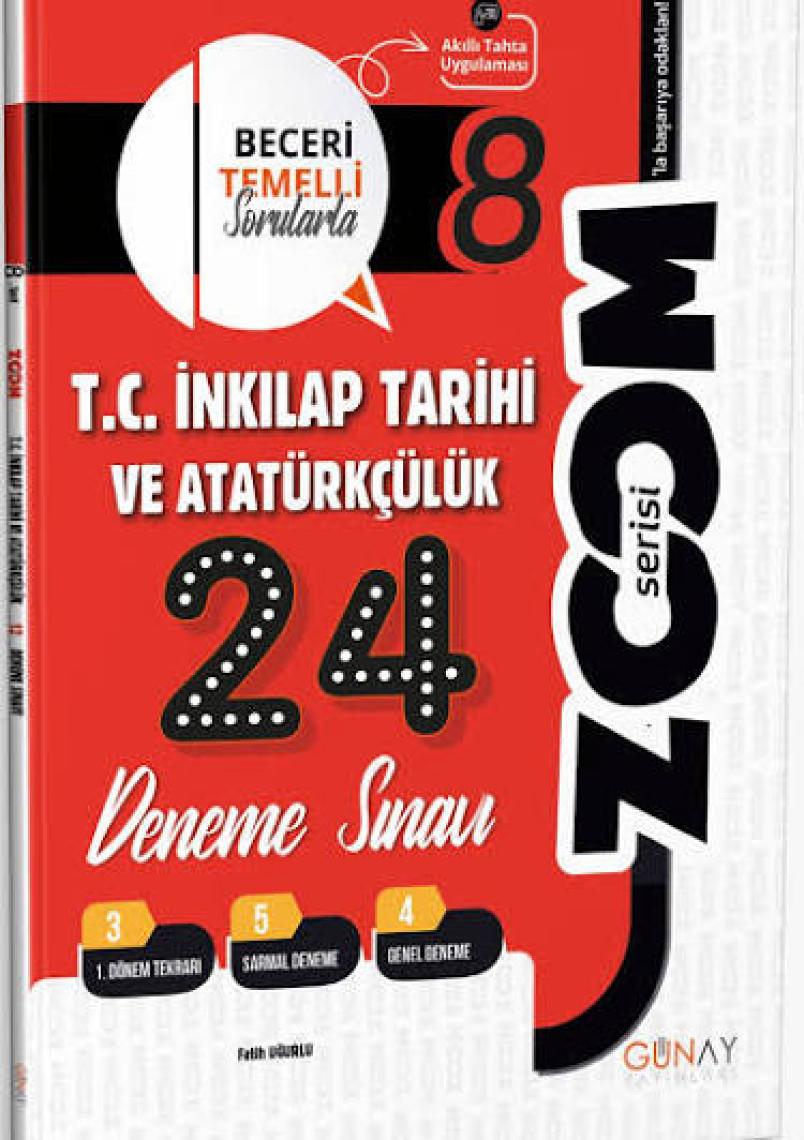 Günay Yayınları Gün&Ay Yayınları 8. Sınıf LGS Zoom T.C. İnkılap Tarihi 24'lü Deneme