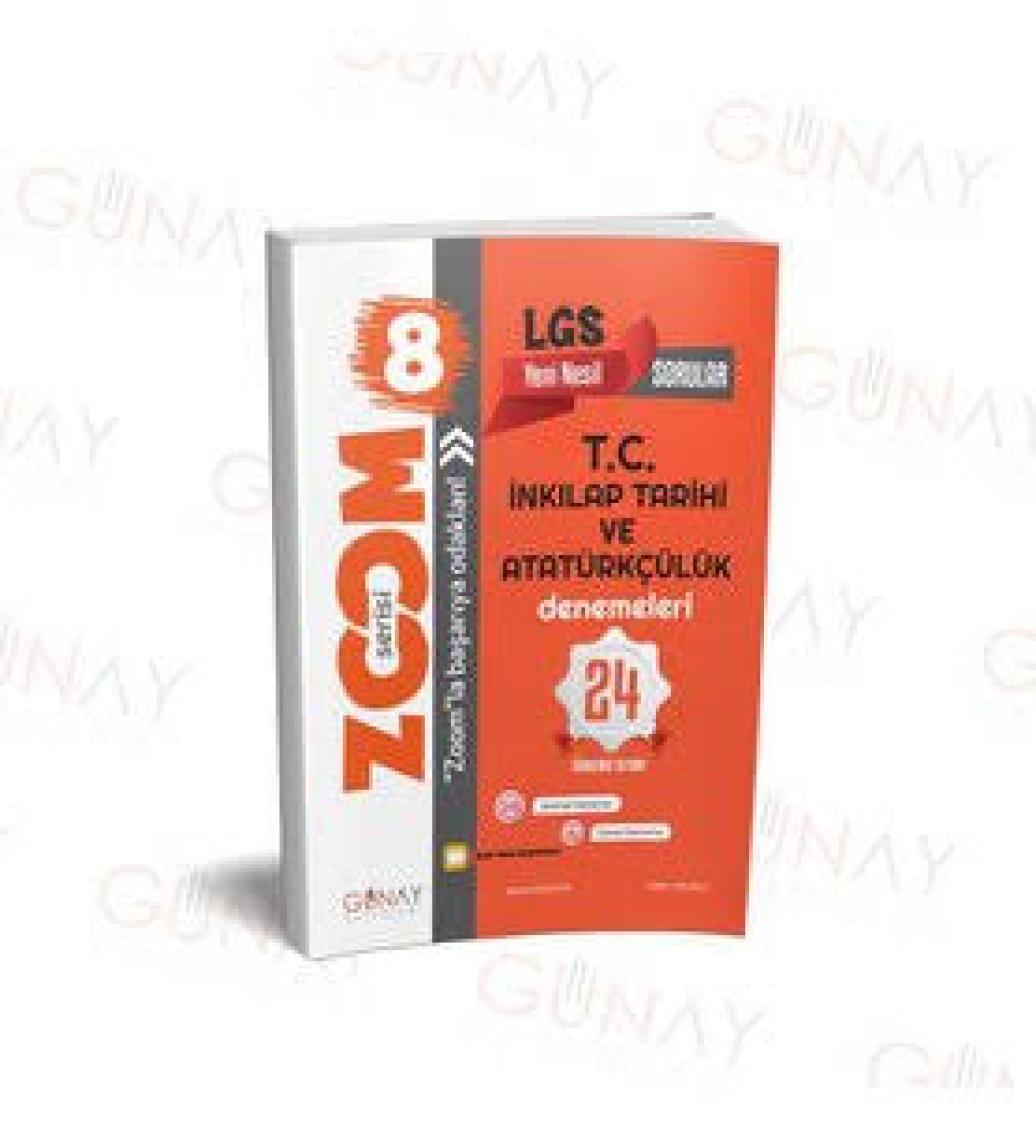 Günay Yayınları Gün&Ay Yayınları 8. Sınıf LGS Zoom T.C. İnkılap Tarihi 24'lü Deneme