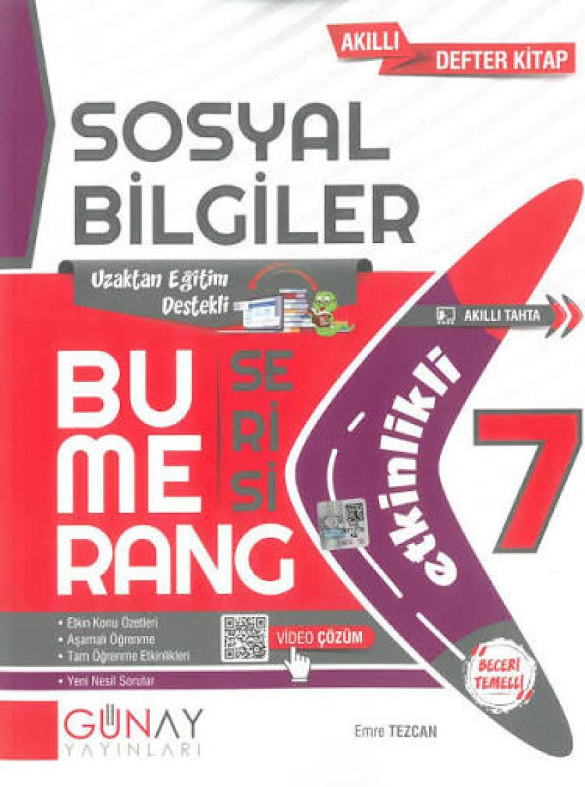 Günay Yayınları Gün&Ay Yayınları 7. Sınıf Bumerang Etkinlikli Sosyal Bilgiler
