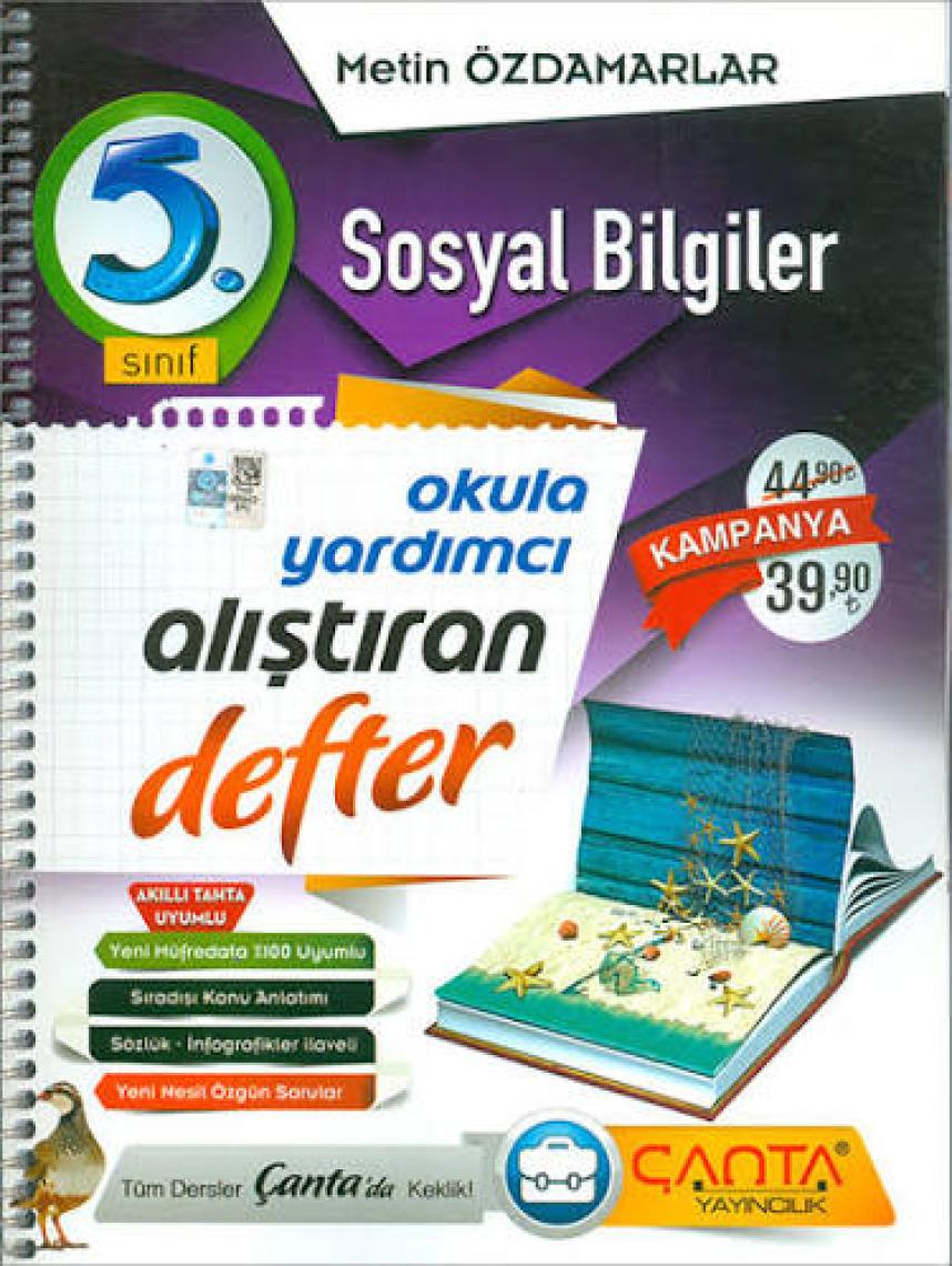 Çanta Yayınları 5. Sınıf Sosyal Bilgiler Alıştıran Defter