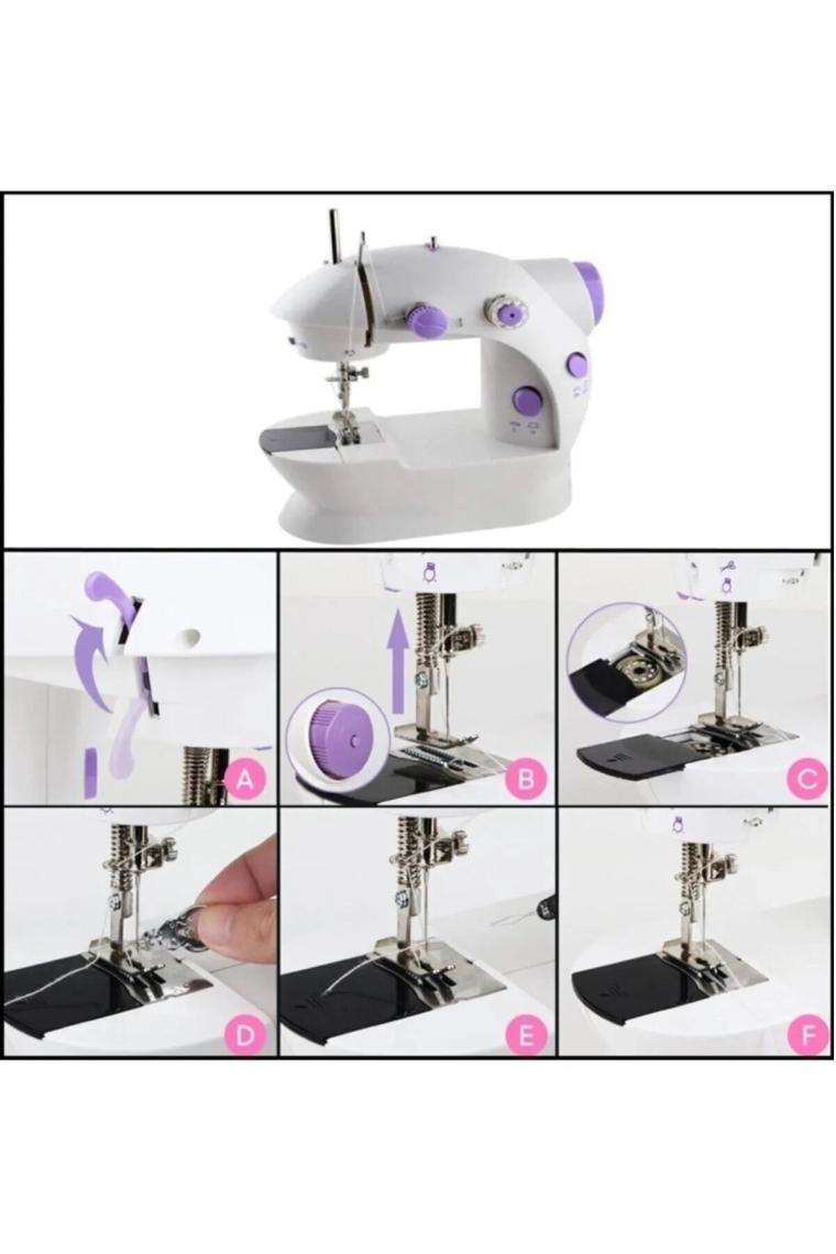 Epilons Işıklı Pedallı Dikiş Makinesi Mini Asw1 Beyaz Nakış