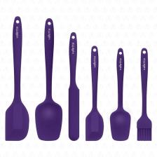 Drongo Isıya Dayanıklı Yanmaz Yapışmaz Silikon Spatula Seti 6 Parça Mor