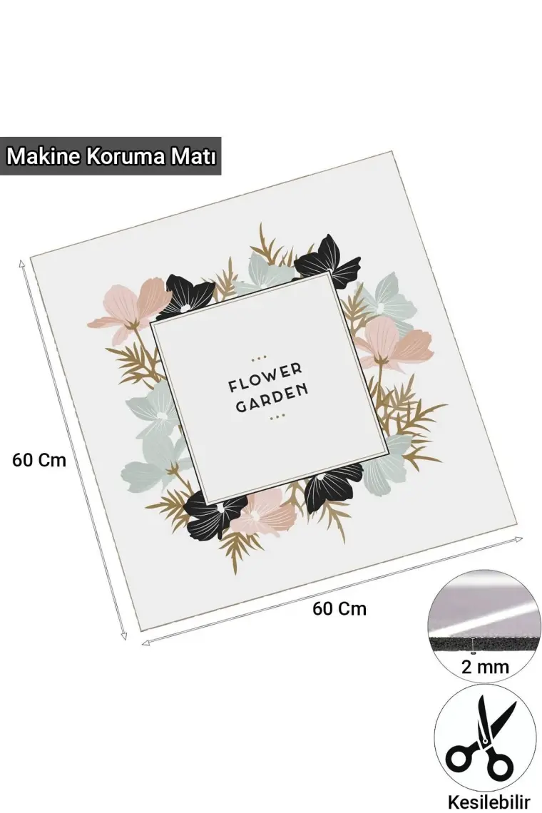 Valerine Life Çamaşır Kurutma Makinesi Örtüsü Matı Kaymaz Sıvı Geçirmez Koruyucu Yıkanır Ped 60 x 60 cm