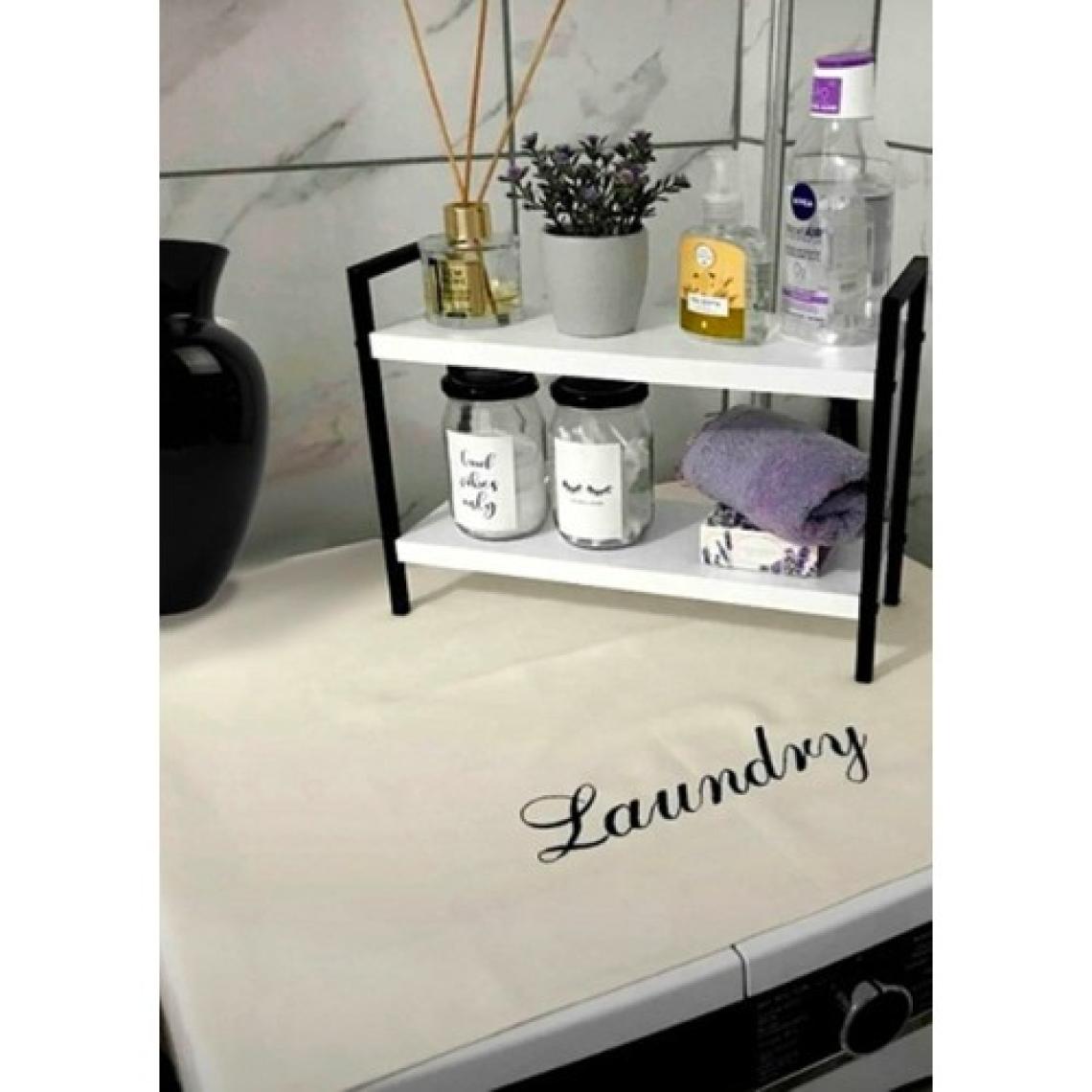 Bagand Krem Çamaşır Makines Örtüsü Laundry Baskılı