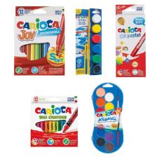 Carioca Okul Boyama Seti 5'li (Sulu Boya 12'li - Wax Crayon 12'li - Yağlı pastel 12'li- Joy Keçeli 12'li - Tempera Parmak Boya 6'lı + Fırçalı)