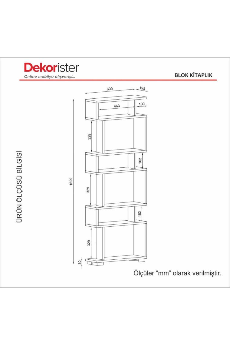 Blok Kitaplık Beyaz-Ceviz