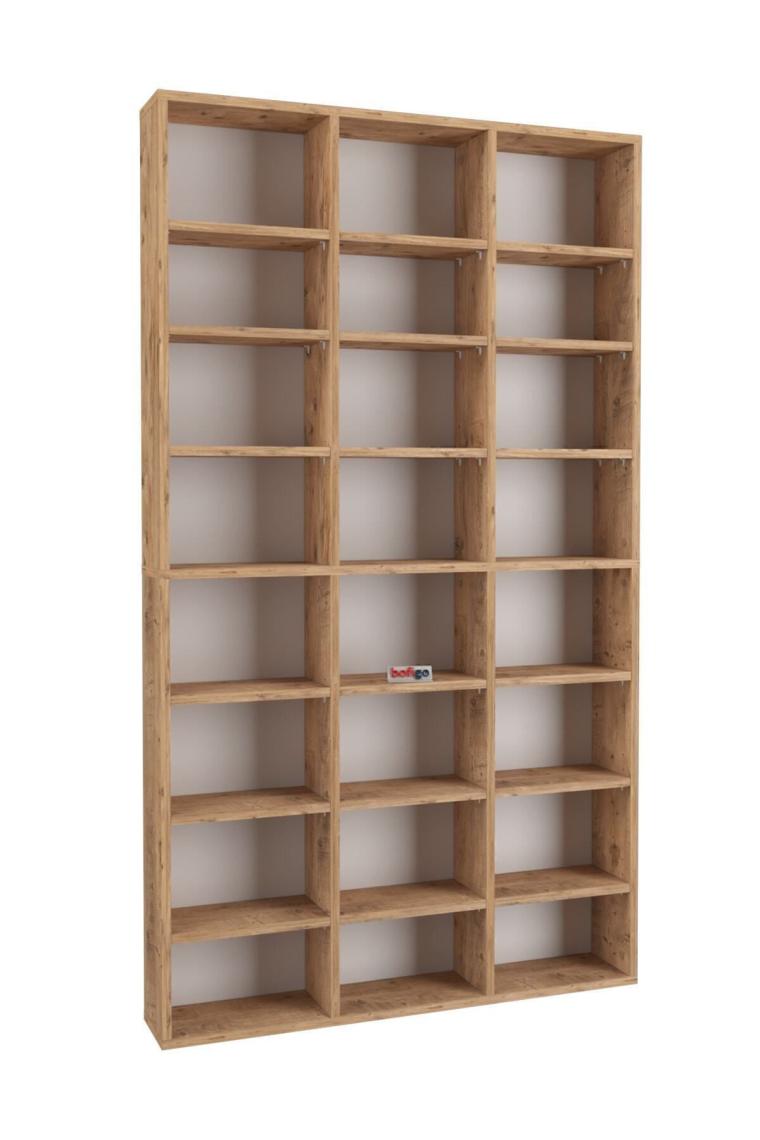 Çok Raflı Kitaplık Kütüphane Hareketli Raflı Dekoratif Kitaplık Geniş Kitaplık Çam