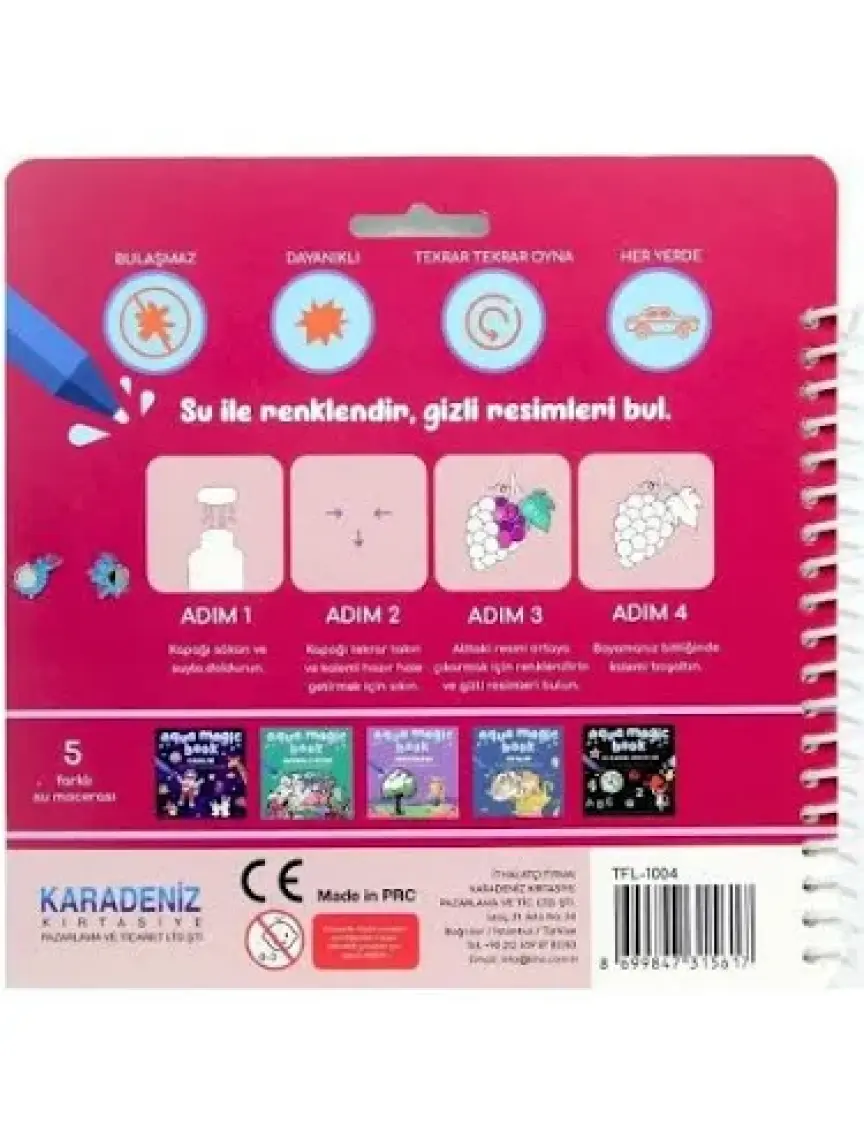 Lino Aqua Magic Book Eğlenelim, Öğrenelim Sihirli Boyama Kitabı