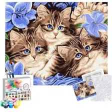 Tabdiko Boncuk Kediler Sayılarla Boyama Seti 40 x 50 cm