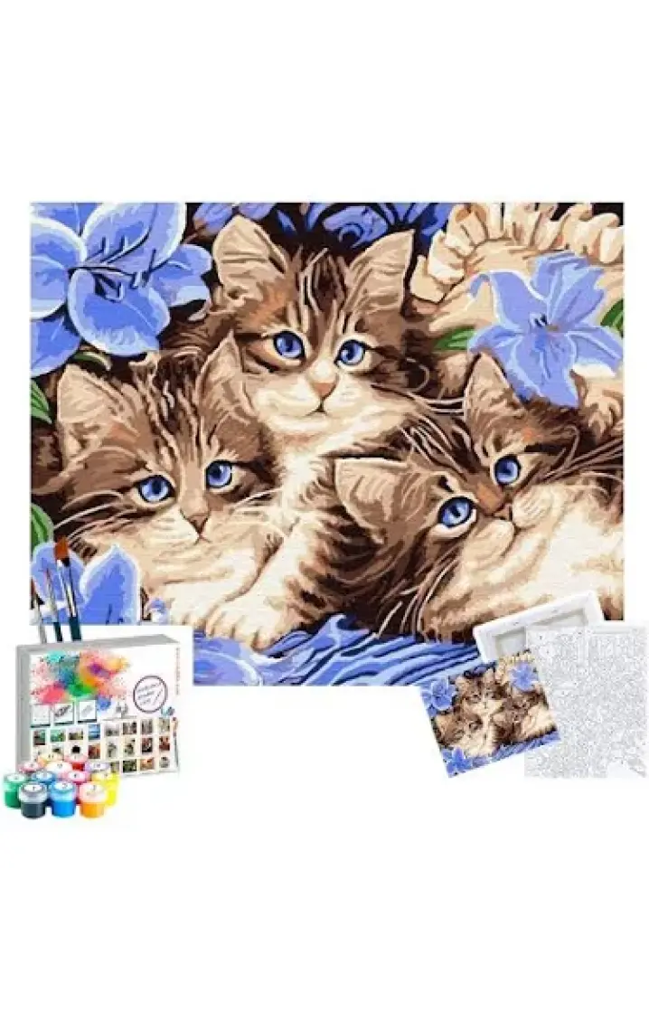 Tabdiko Boncuk Kediler Sayılarla Boyama Seti 40 x 50 cm