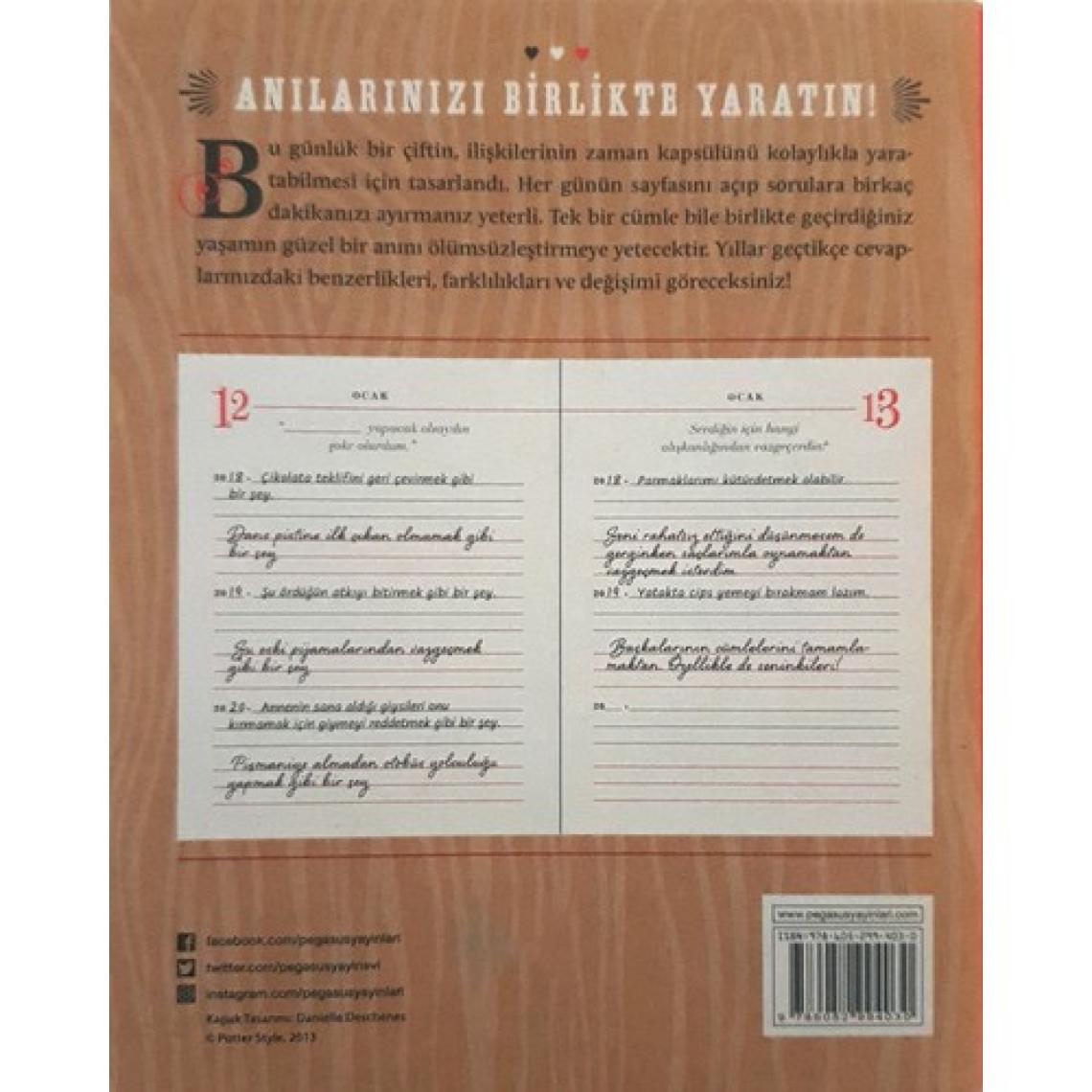 Pegasus Yayınları Potter Style Sevgiliyle Her Güne Bir Soru – 368 Sayfa, İlişkiyi Güçlendiren Günlük Soru Kitabı