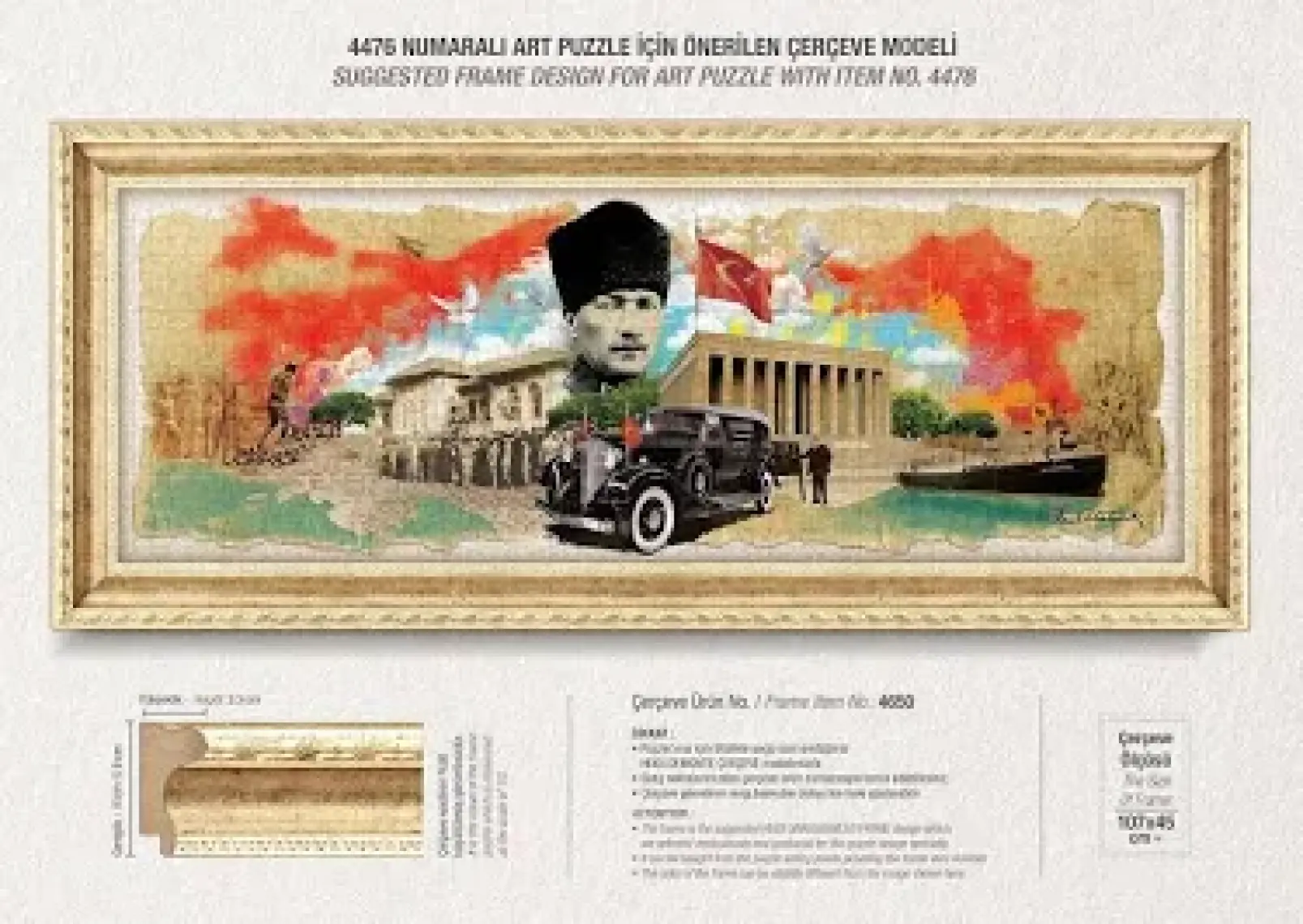 Puzzle Atatürk Kolajı 1000 Parça Panorama Puzzle