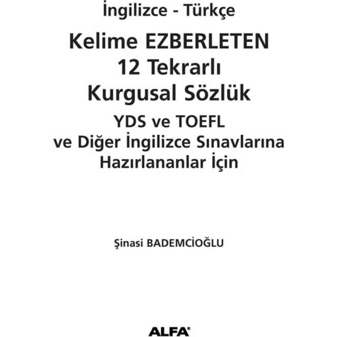 Alfa Yayınları Kurgusal Sözlük (İngilizce - Türkçe )