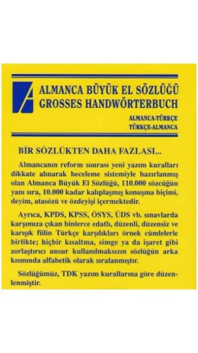 Altın Kitaplar Almanca Büyük El Sözlüğü