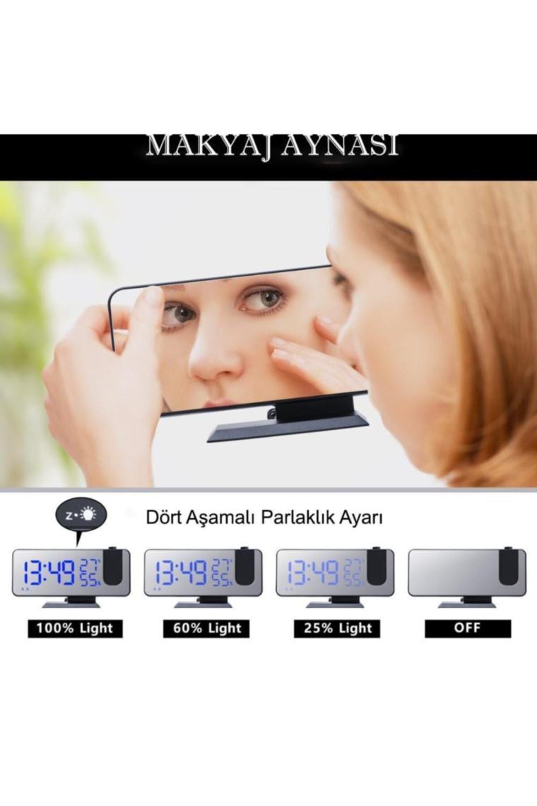 Çok Fonksiyonlu Masaüstü Saat (fm Radio Alarm Projeksiyon Sıcaklık Alarm)